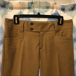 Banana Republic dark tan & white pin stripe slacks